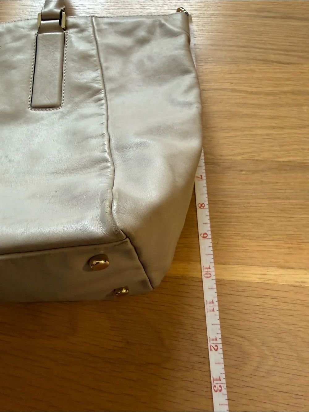 kate spade taupe leather tote